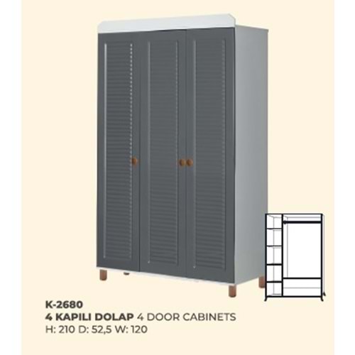 2680 BATUHAN 3 KAPAKLI DOLAP (BK-GMK)