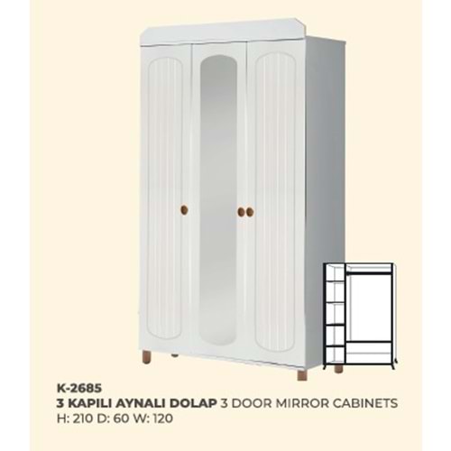2685 SONA BOHEM 3 KAPILI GARDROP AYNALI