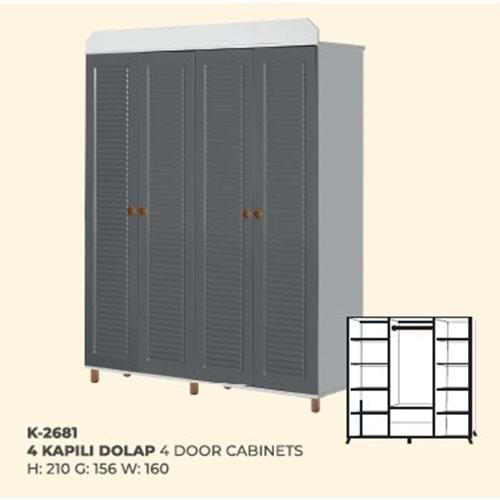 2690 BATUHAN 4 KAPI GARDROP AYNALI (BK-GMK)