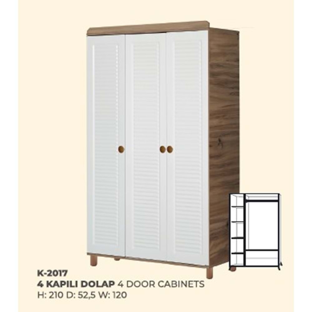 2017 ERTUĞRUL 3 KAPILI GARDOLAP (SMK-BMK)